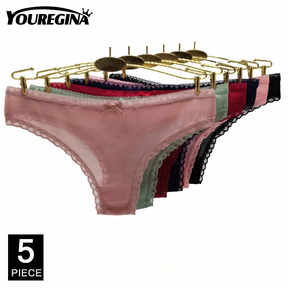 5 шт./партия женские хлопковые трусики-танга