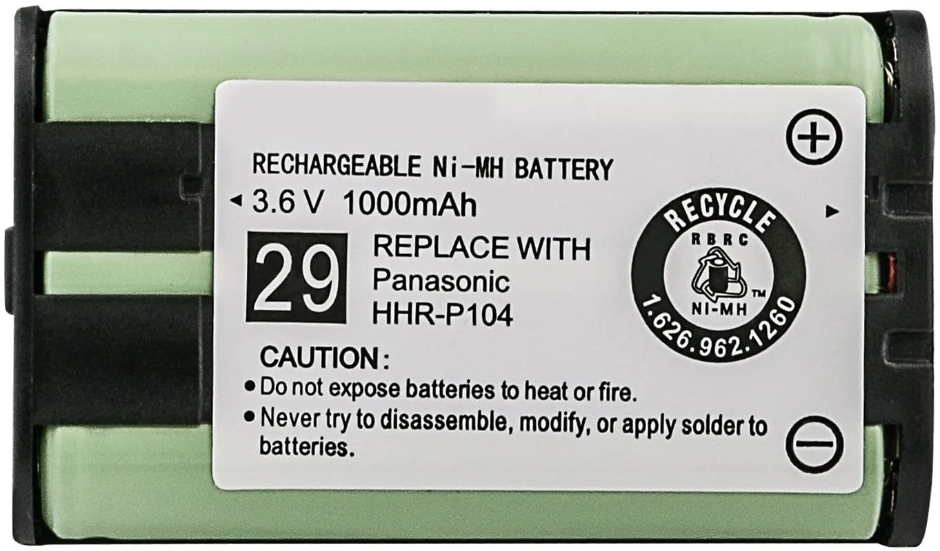 3 6v 1000mah cordless phone replacement battery hhr p104 hhr p104a kx tga520m kx fg6550 kx fpg391 kx tg2388b kx tg2396 kx tg2300 free global shipping