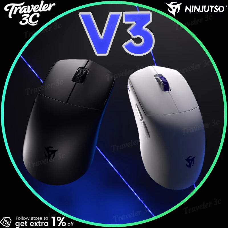 Фото НОВАЯ БЕСПРОВОДНАЯ ИГРОВАЯ МЫШЬ NINJUTSO SORA V3, ЛЕГКАЯ, БЕЗ ПРОВОДОВ, С ДВУМЯ РЕЖИМЫМИ ПОДКЛЮЧЕНИЯ (2.4G И ПРОВОДНОЙ), ДЛЯ ПК-ИГРОВЫХ ПРИМЕРНОВ ИГР (CS:GO, Valorant, Delta Action) №1