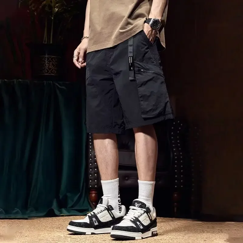 Модные мужские повседневные шорты в корейском стиле свободный крой рабочая