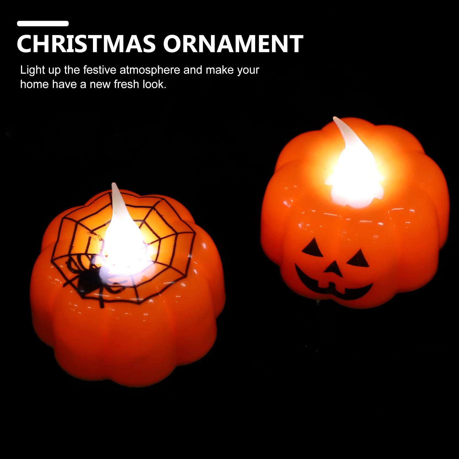 8-шт тыквенный фонарь лампа мини ночник светодиодный Хэллоуин паутина светящиеся