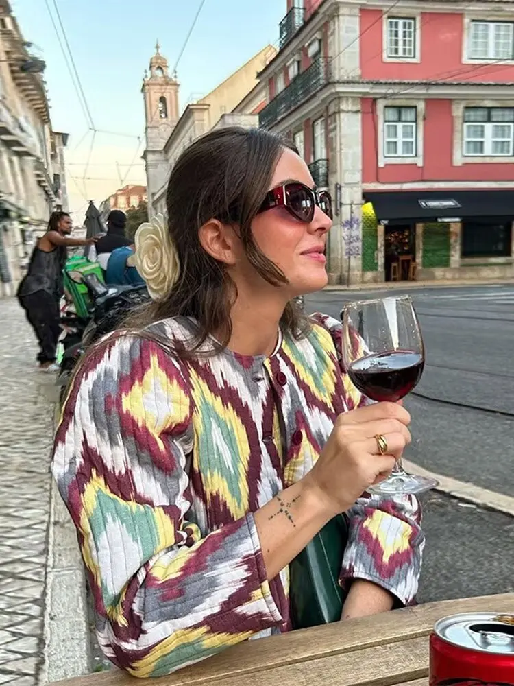 Новинка весна-лето Лидер продаж Женская одежда темпераментный принт стеганое