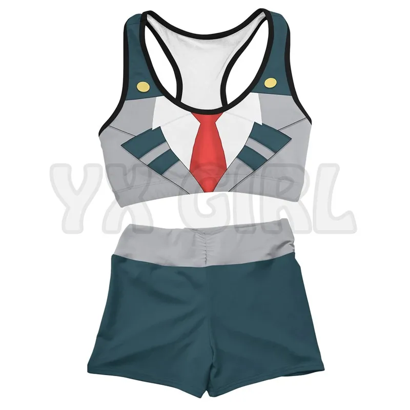 My Hero Academia Uniform 3D Printed Active Wear Set Combo Outfit Yoga Fitness Soft Shorts Women For Girl Short Sets