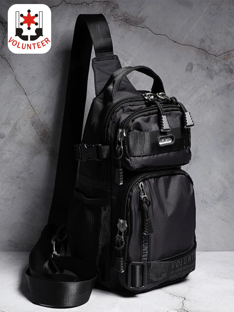 Сумка через плечо для мужчин 2023 Новинка Стильная универсальная Повседневная дорожная сумка через плечо из ткани Оксфорд с несколькими карманами 1700-02