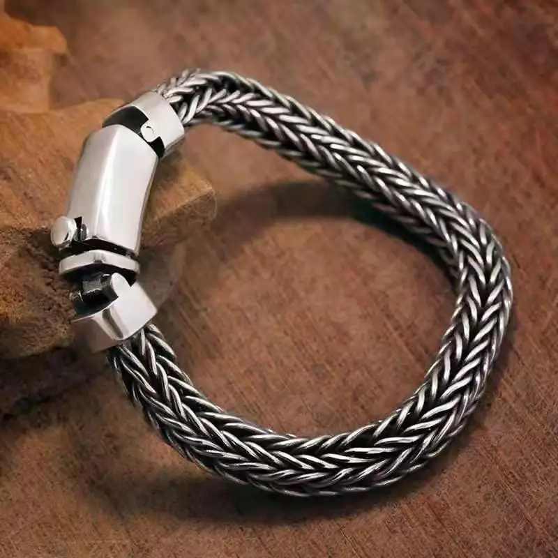 

The New National Tide Hand-woven Bracelet Retro Domineering Thick Men's Personality Keel Fashion Bracelets Accessories