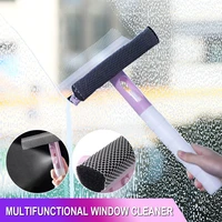 shower squeegee with brush rubber window squeegee glass shower scrubber brush with water dispenser spray home cleaning tool