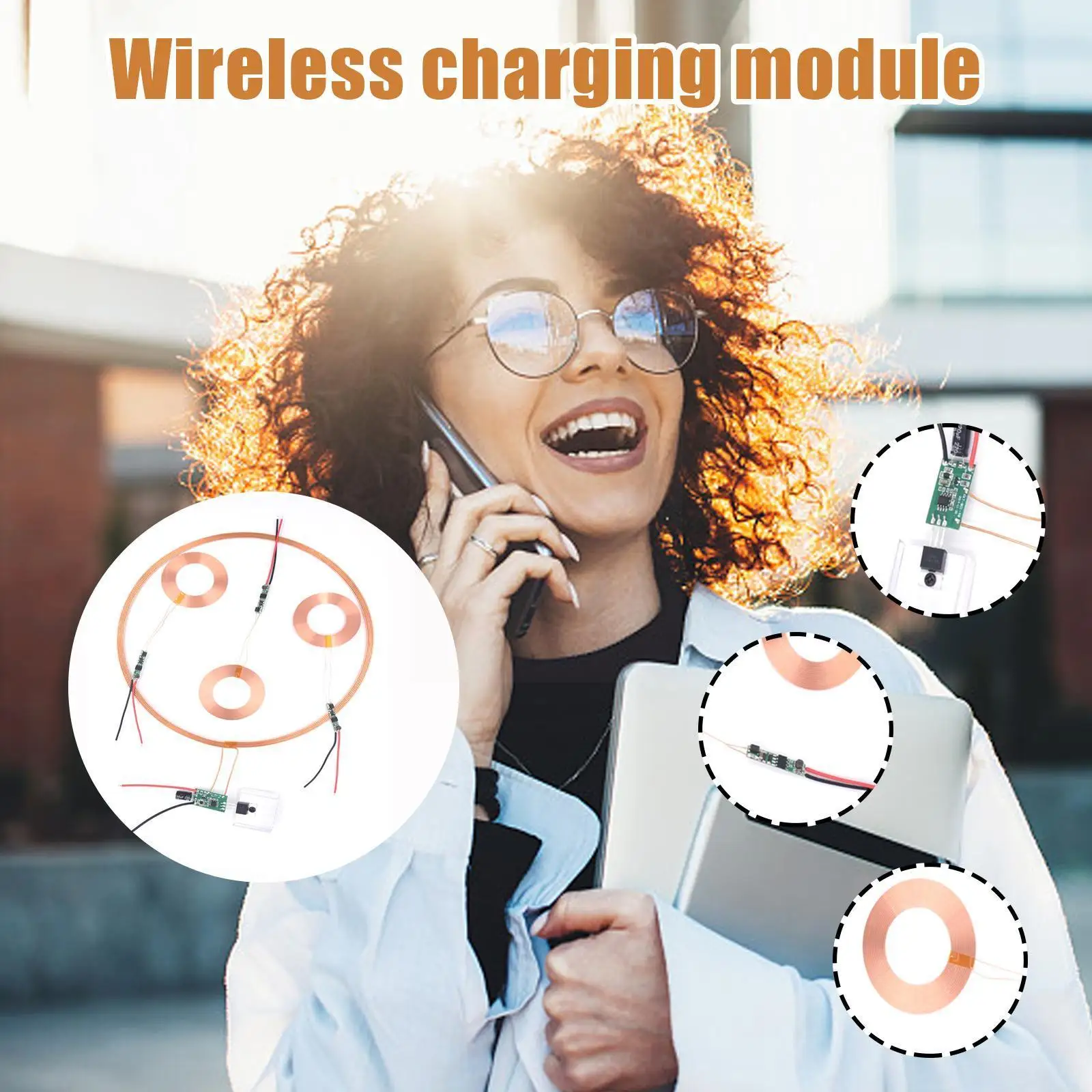 

Wireless Inductive Induction Coil Long Distance 24V Module Charger Transmitter Receiver Charging 5V Wireless X3E9