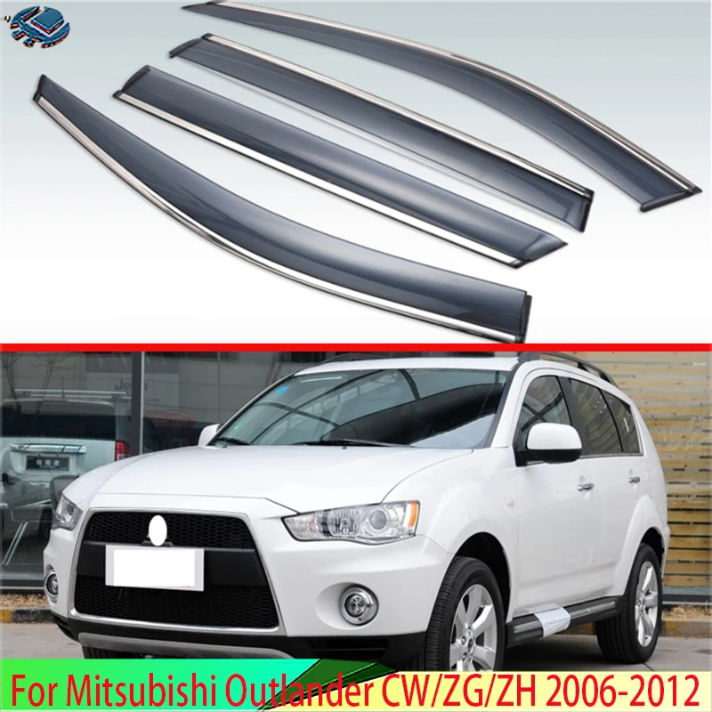 

Пластиковый Наружный козырек для Mitsubishi Outlander CW/ZG/ZH 2006-2012, вентиляционные оттенки, защита от солнца, дождя, экран 2008, 2010, 2011