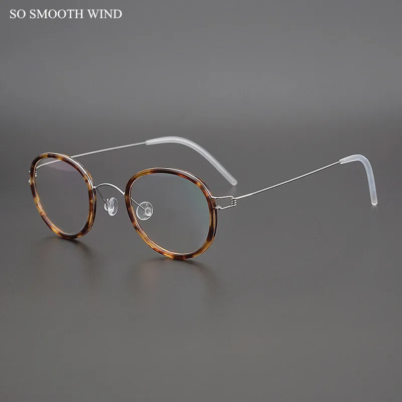 

Handmade Denmark Brand Titanium Glasses Frame Men Women Screwless Round Eyeglasses Optical Myopia Spectacle Prescription Eyewear
