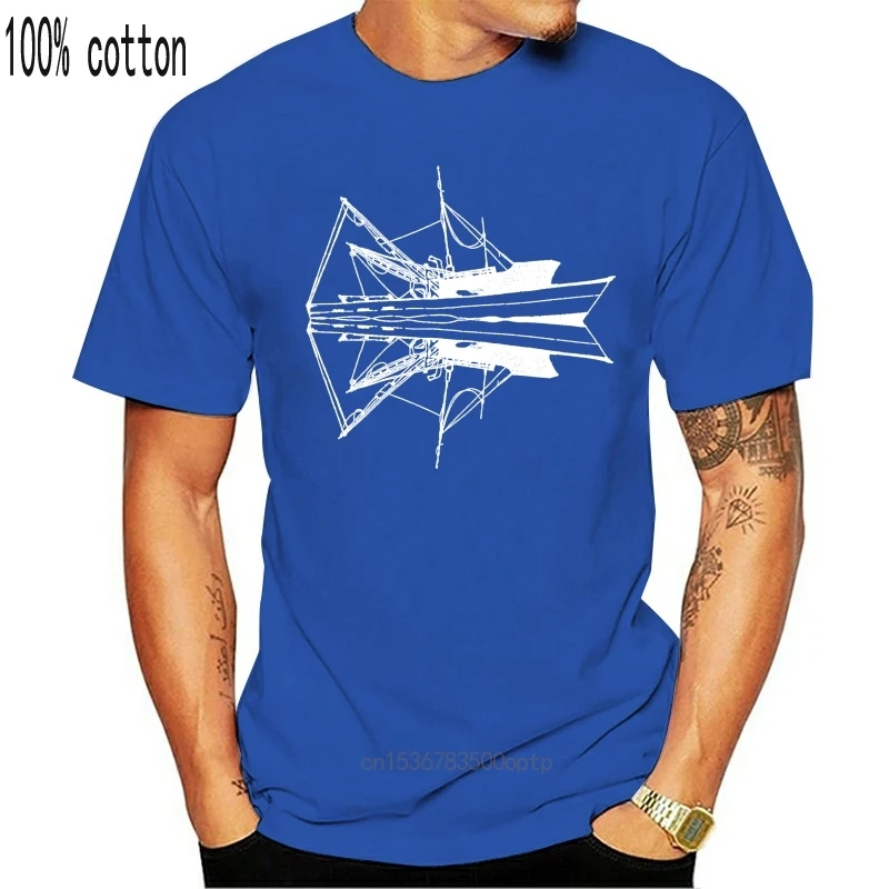 

Man Clothing Mens T-shirt - Womens T Shirt - Unisex - Mirror Boat - Hand Printed - Animal Print Tshirt - Line Drawing - Silk Scr