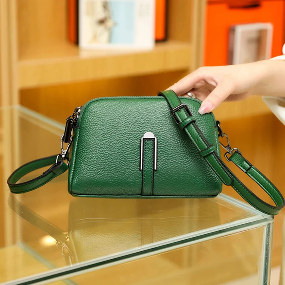 

Сумка на плечо из натуральной воловьей кожи для женщин, модный трендовый мессенджер, повседневный простой женский саквояж через плечо, брендовая сумочка