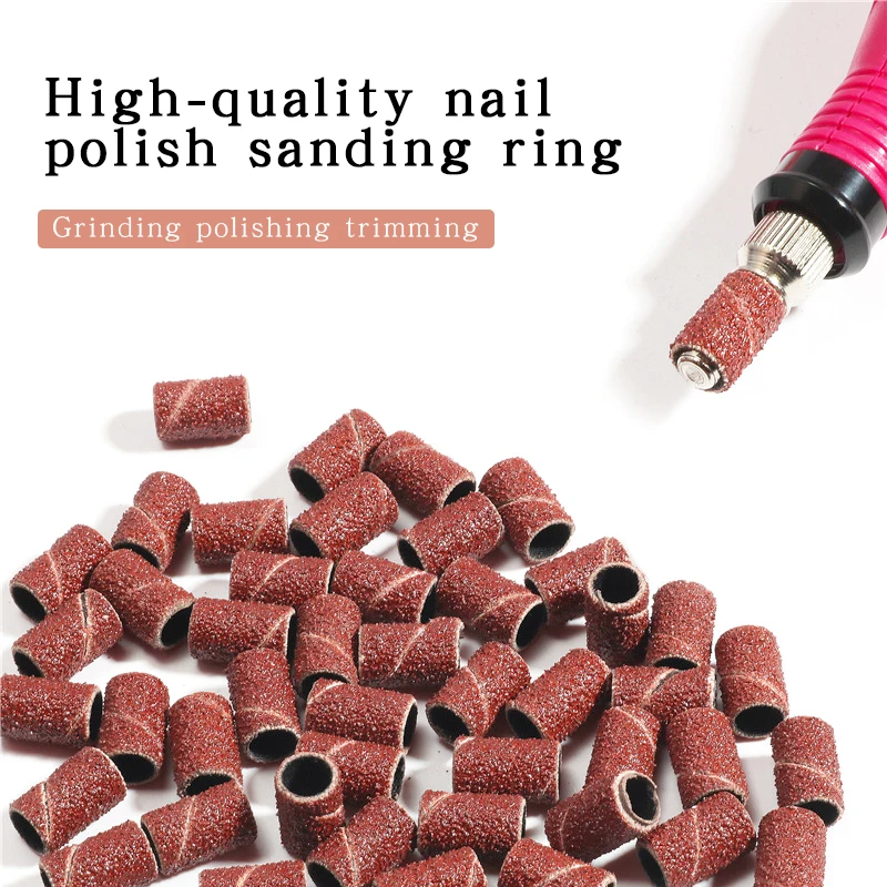 

#60 #80 #120 Nail Sanding Bands Kit Replacement Nail Electric Drill Machine Grind Remover For Manicure Pedicure Care Polishing