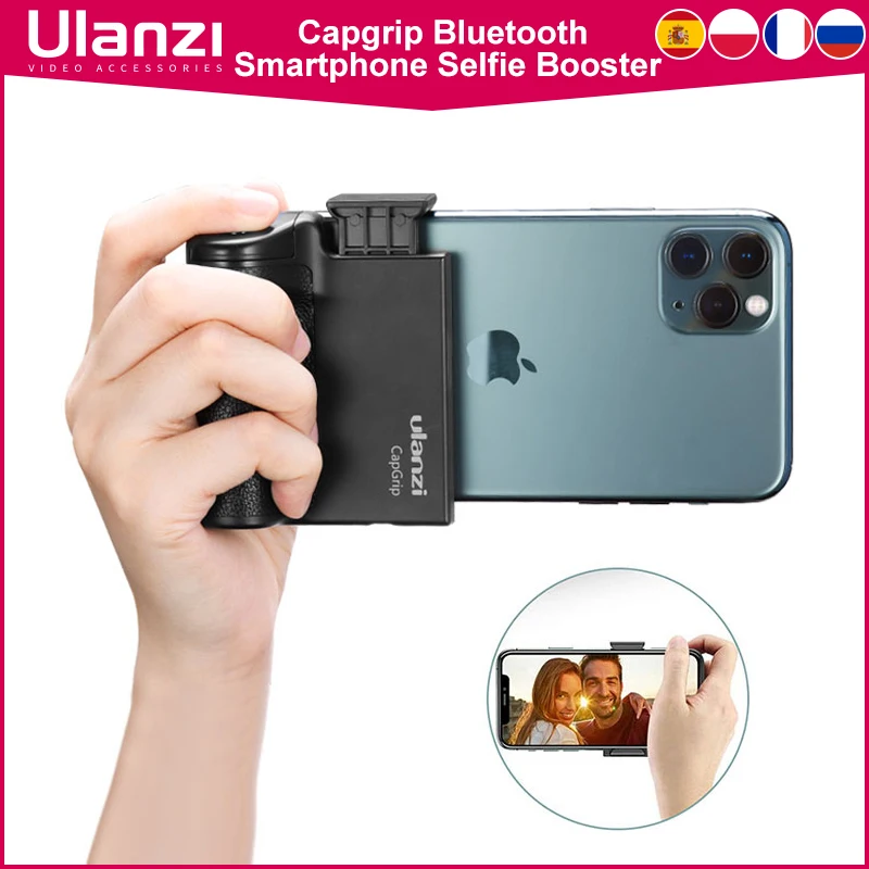 

2023 Ulanzi CapGrip Wireless Bluetooth Smartphone Selfie Booster Handle Grip Phone Stabilizer Stand Holder Shutter Release 1/4