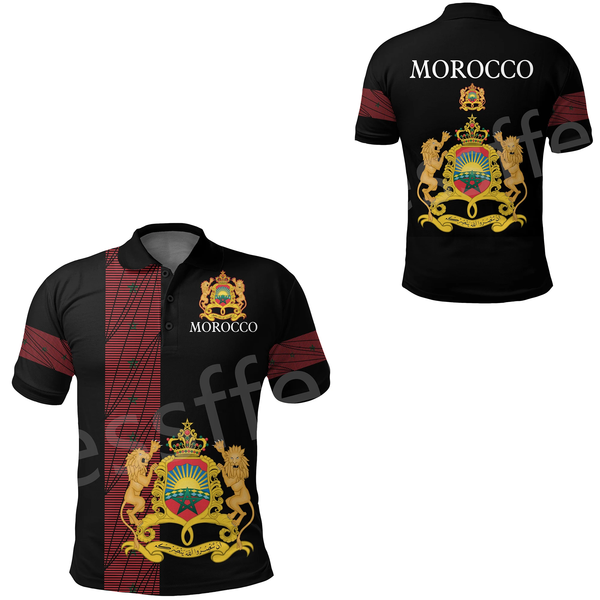 

Black History Africa County Morocco Flag Tribe Tattoo 3DPrint Summer Polo Shirts Men/Women Short Sleeve T-Shirts Streetwear A1