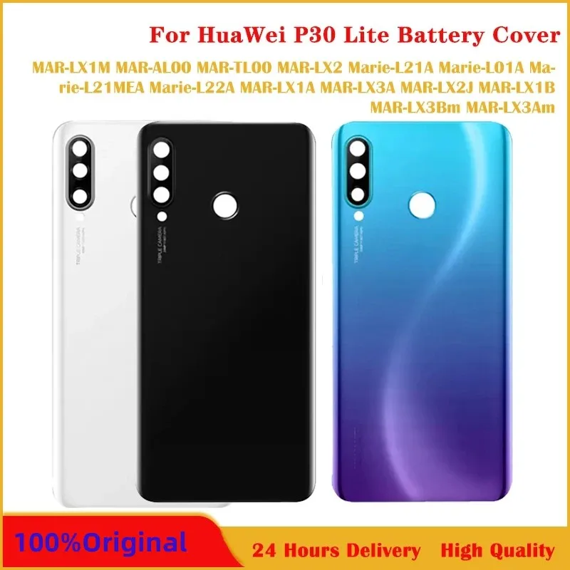 

6.15" New For Huawei Nova 4e Back Battery Cover Door Rear Glass Housing Case For Huawei P30 Lite Battery Cover With Logo