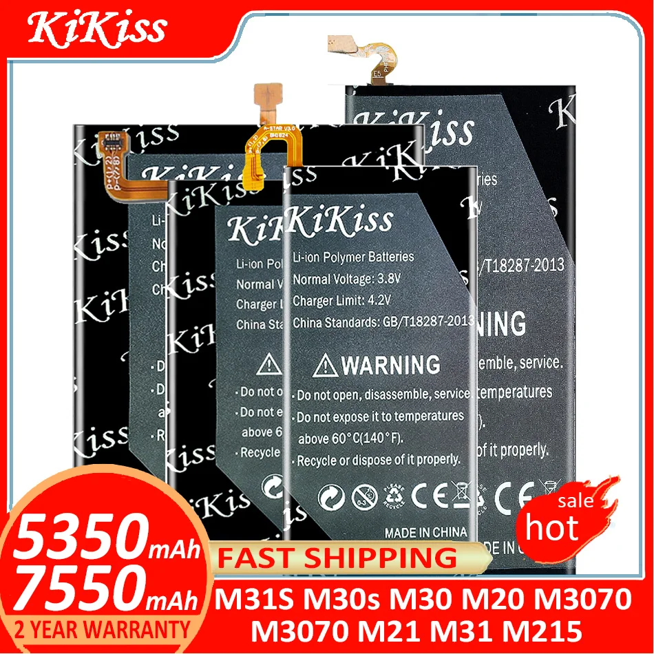 

KiKiss Battery EB-BM317ABY EB-BM207ABY EB-BG580ABU For SAMSUNG Galaxy M31S M30s M30 M20 SM-M3070 M3070 M21 M31 M215 SM-M205F