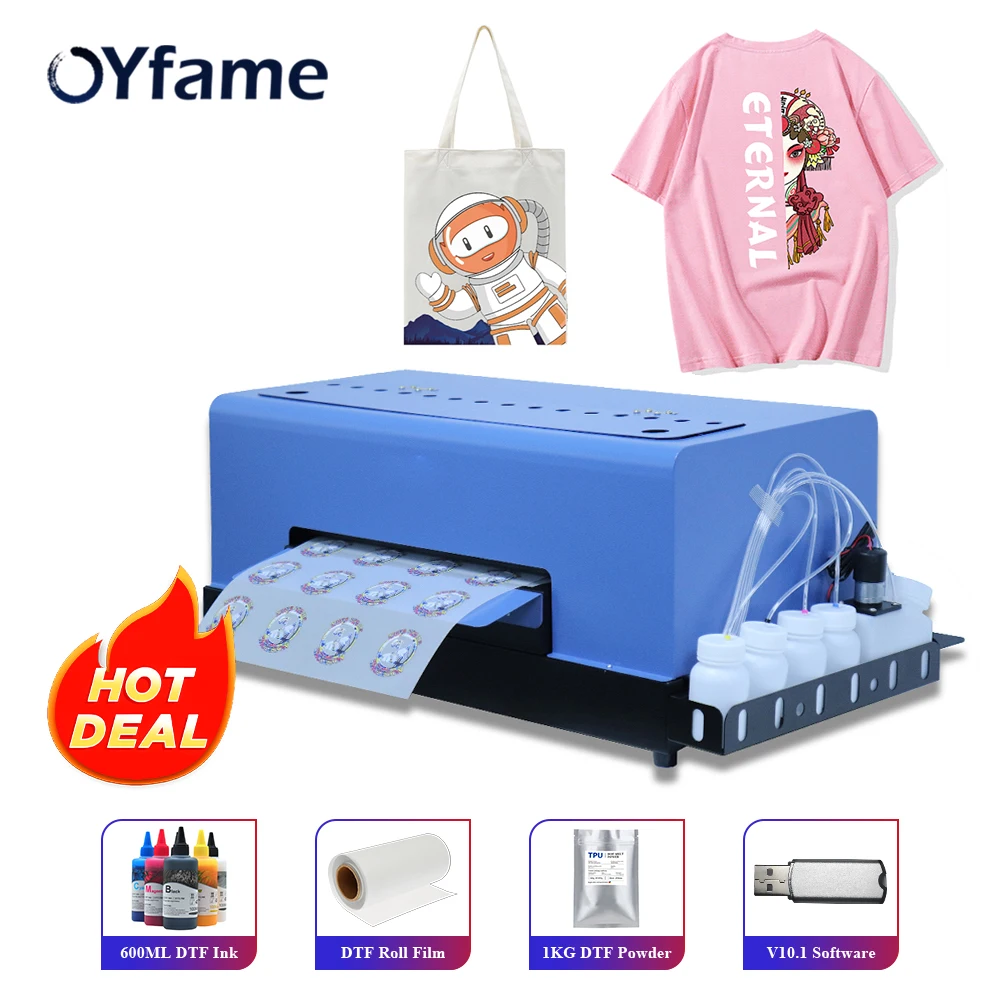 

OYfame For Epson L805 A3 DTF Transfer Printer with Roll Feeder Direct to Film Print-Preheating T-Shirt Printing Machine A3