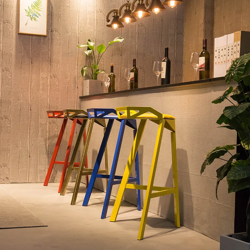 

Modern High Relaxing Chair Iron Design Metal Styling Dining Room Chair Fashionable Bar Sillas De Playa Minimalist Furniture