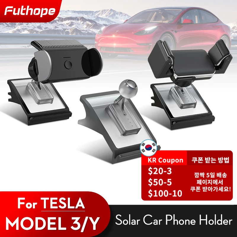 car mobile phone holder for tesla model 3 model y 2018 2021 air outlet mount universal gps stand solar bracket car acessories free global shipping