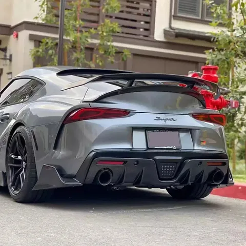 Для Toyota Supra GR A90 A91 MK5 2019+ автомобильный задний бампер из углеродного волокна, диффузор, задние сплиттеры, спойлер, задняя губа, обновленный комплект кузова