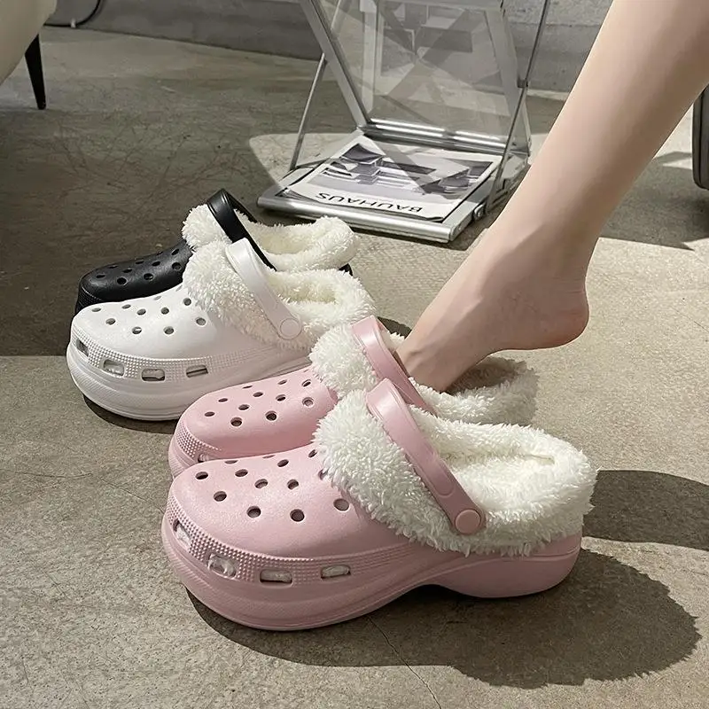 1 пара зимних теплых меховых подкладок для обуви стельки плюшевые Crocs бахилы с