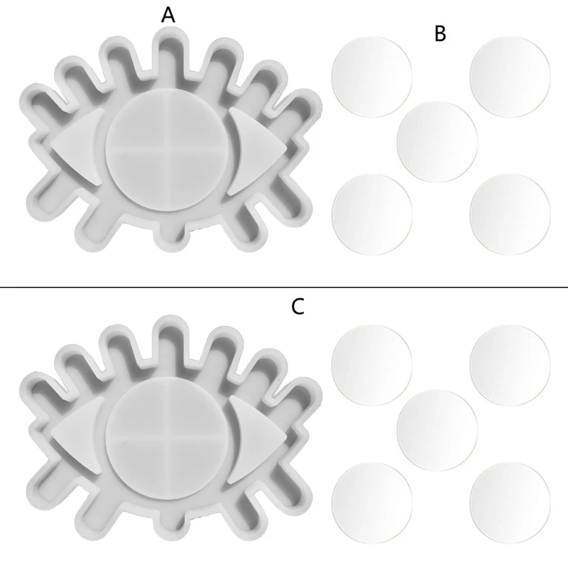 

Форма для большого зеркала для макияжа из эпоксидной смолы, декоративная форма для зеркала, силиконовая форма для украшения стен зеркала с 5 зеркалами
