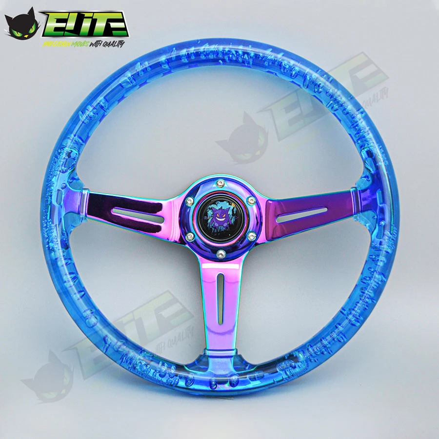 Универсальное гоночное прозрачное акриловое рулевое колесо 14 дюймов Нео