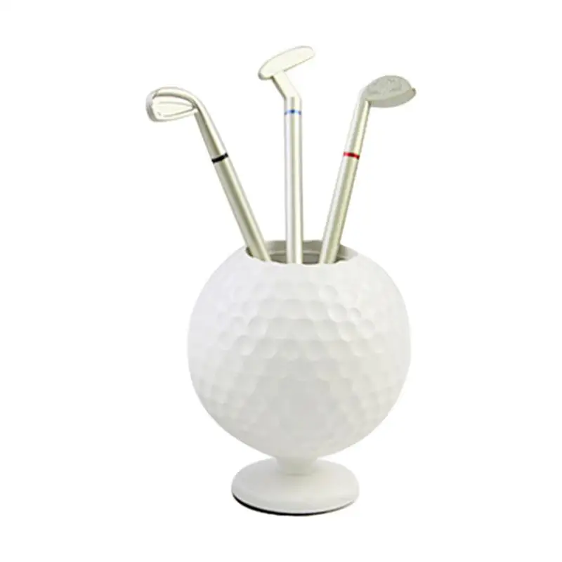 

Ручка шариковая для гольфа, органайзер для ручек с 3 ручками для гольфа, сувенир Настольный подарок с противоскользящей основой для отцов