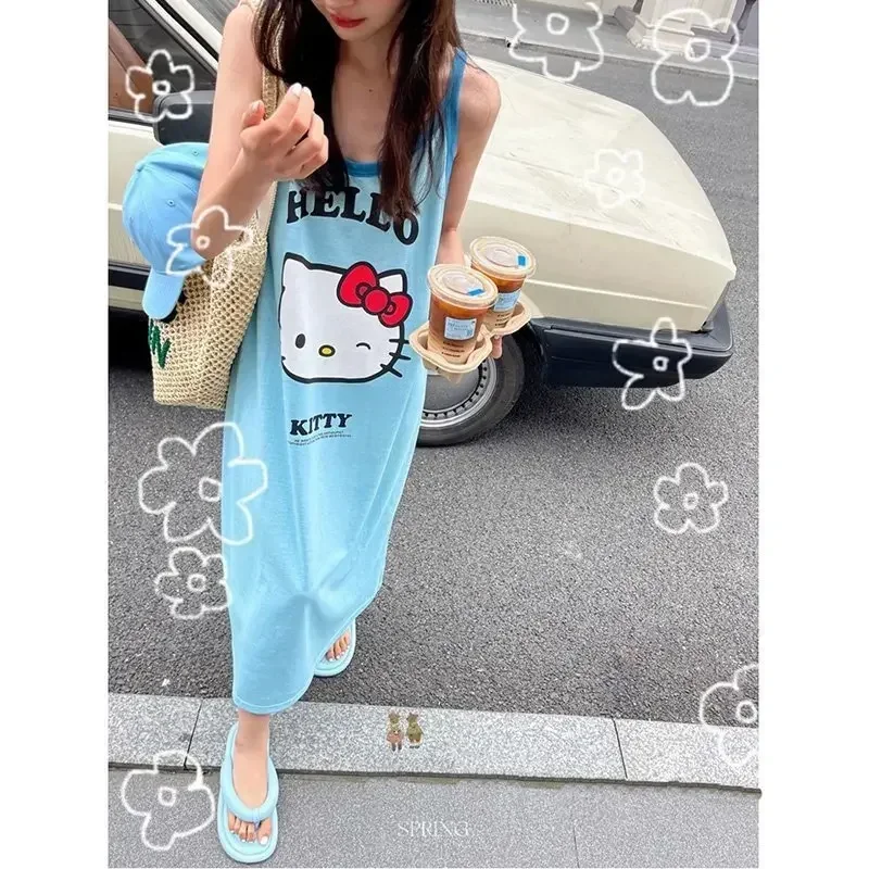 Sanrio новая женская ночная юбка Hello Kitty дышащая повседневная милая удобная