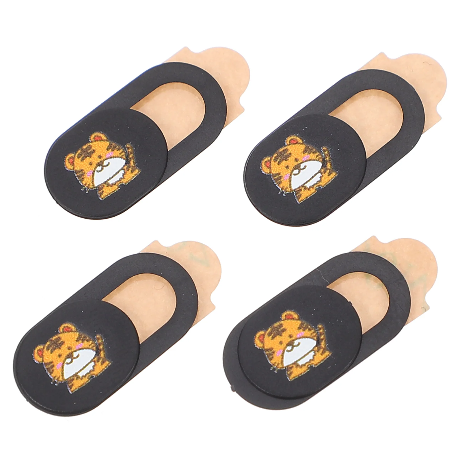 

4pcs Laptop Camera Cover Adorable Tiger Pattern Webcam Privacy Cover for Phone