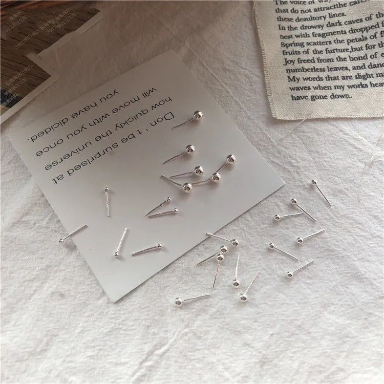 2-6 мм чистый стерлингового серебра маленькие шарики крошечные