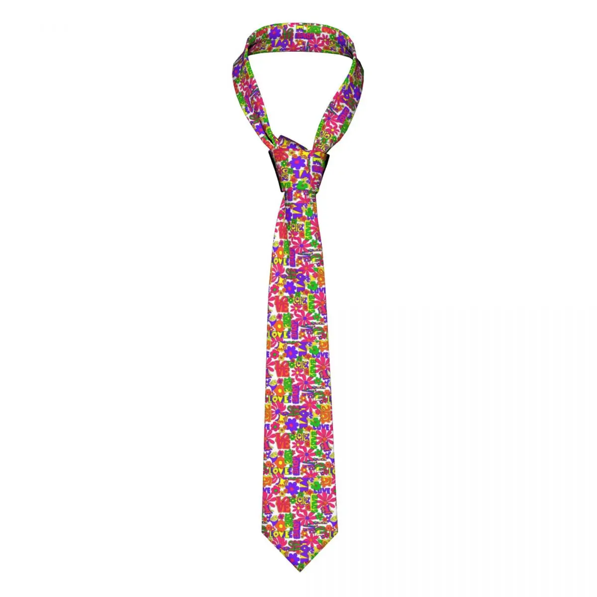 

Vintage Peace 60S Tie Floral Print Shirt Vintage Neck Ties Party Polyester Silk Accessories Men Cravat