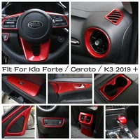 steering wheel frame cup holder panel gear shift knob cover trims fit for kia forte cerato k3 2019 2022 red interior parts
