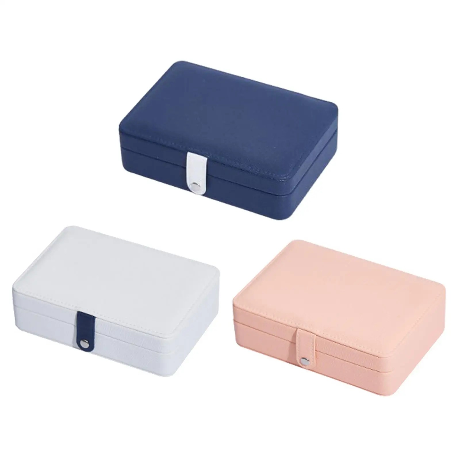 

Portable Jewelry Box 6 Hook Bracelets Necklace Single Layer Rings PU Leather Mini Jewelry Casket Display Holder Ornaments Gift