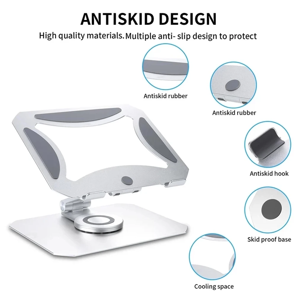 Регулируемая подставка для ноутбука 10-17 3 дюймов вращающаяся на 360 градусов