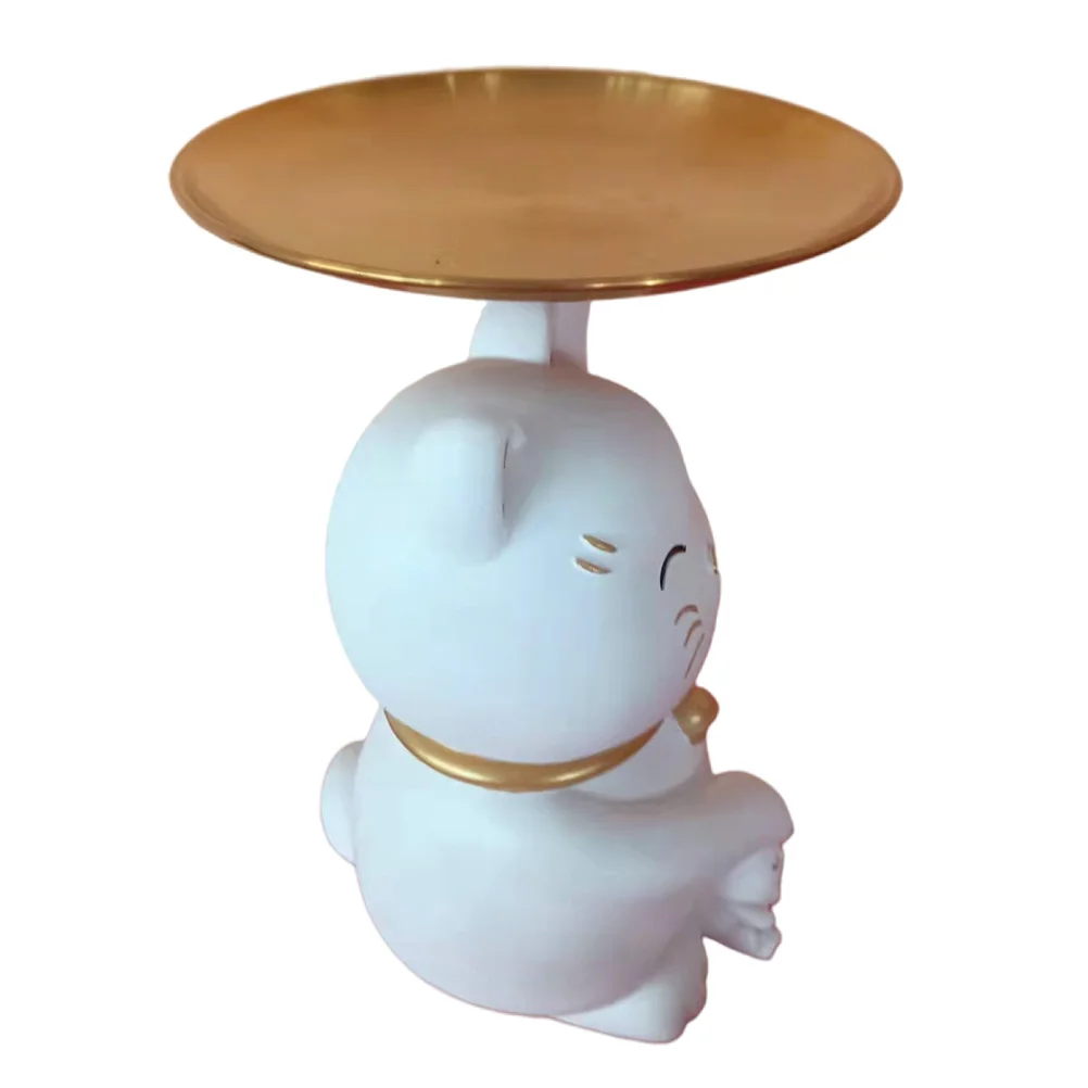 

Jewelry Tray Dish Ring Holder Cat Key Plate Neko Decorative Necklace Stand Trinket Lucky Maneki Storage Tower Tree Trays