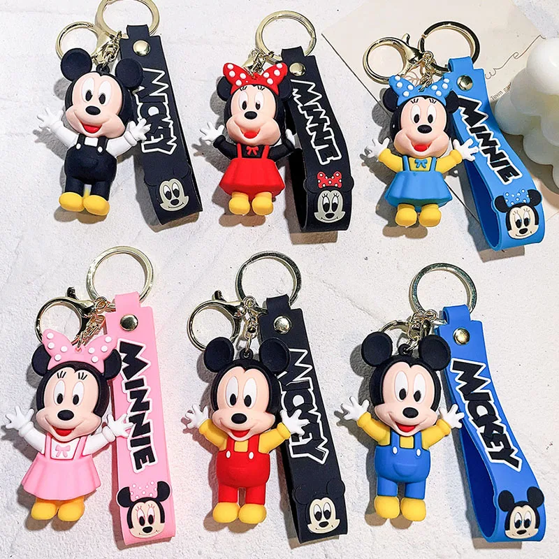 

Disney Anime series Mickey Minnie Rompers Mickey Mouse Doll Key chain Backpack Pendant children's gift Action Figures