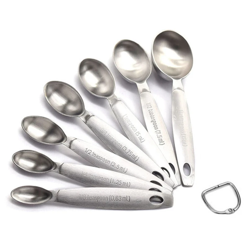 

7PCS Stainless Steel Measuring Spoon Premium Stackable Kitchen Measuring Spoon Set Tablespoons Home Kitchen Baking Tools