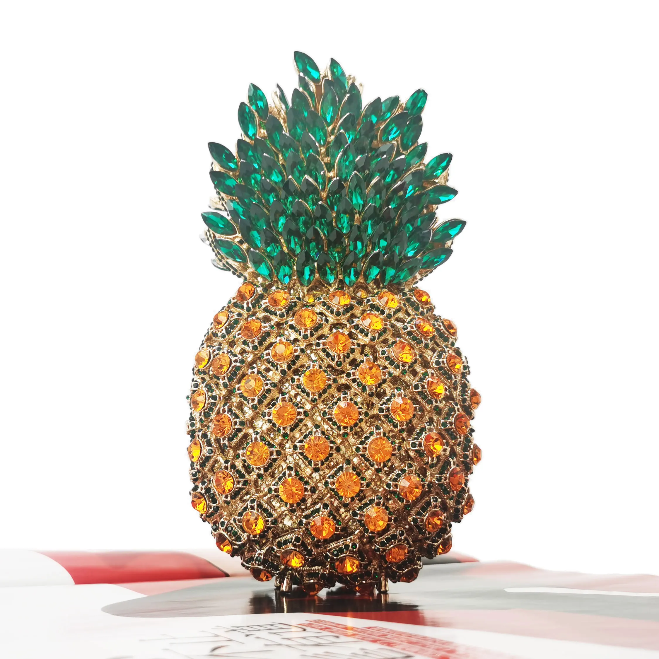 Роскошные вечерние сумки KHNMEET с кристаллами и зеленым ананасом Женский кошелек