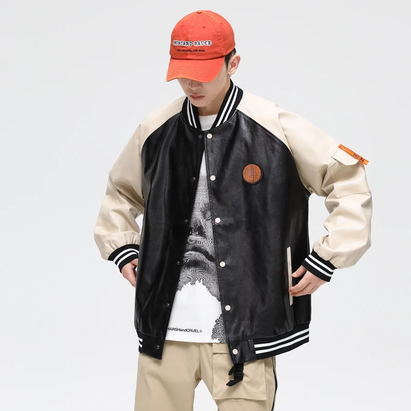 

Youth Trend College Varsity Clothing Hip Hop Casual Leather Jackets Baseball Uniform Baseball Jackets For Men