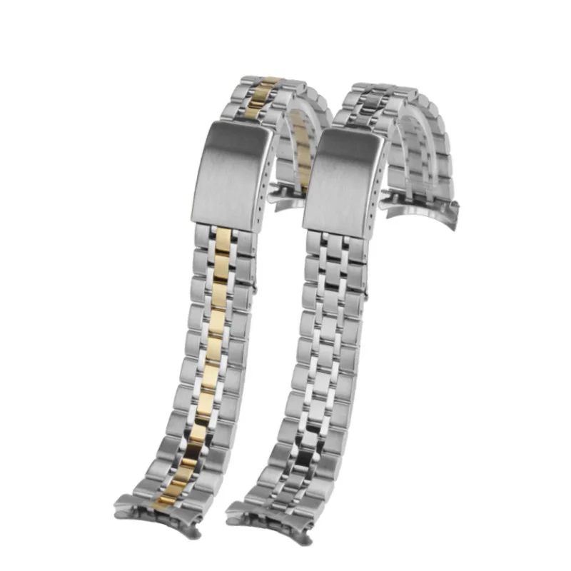 Stainless Steel Strap bracelet  For Tudor Princes 13 17mm 19 20mm Folding Buckle Men's Women's Solid Curved End Metal Watchband