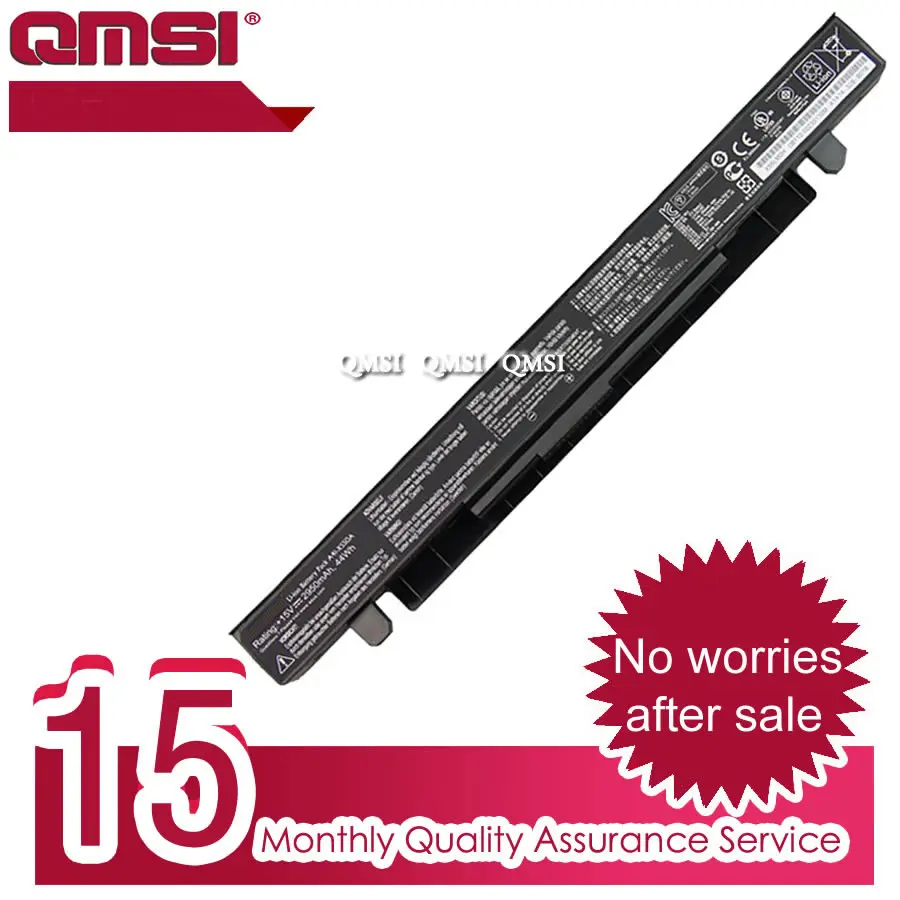 QMSI 15V 44WH 2950mAh Модель A41-X550A Батарея Для Ноутбука Asus X450 X550 X550C X550B X550V X550D X450C X550CA A450.