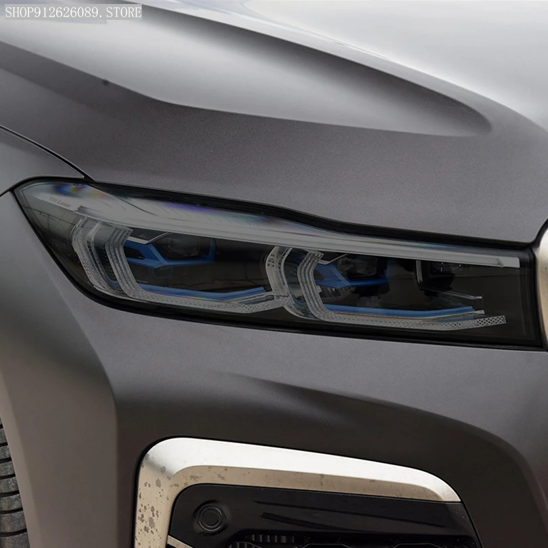 

2 шт., защитная пленка для автомобильных фар, дымчатый черный оттенок, виниловая прозрачная наклейка из ТПУ для BMW 7 серии 2019-подарки G11 G12