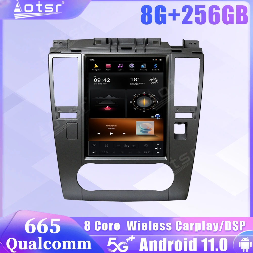 Автомагнитола Qualcomm Snapdragon 665 Android11 для Nissan Tiida 2004 2005 2006 2007 2008 2009 2010 2011 5G Carplay стерео