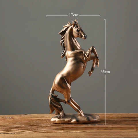 Статуя лошади из смолы в европейском стиле, украшение для гостиной, офиса, кабинета, настольная скульптура с тематикой животного