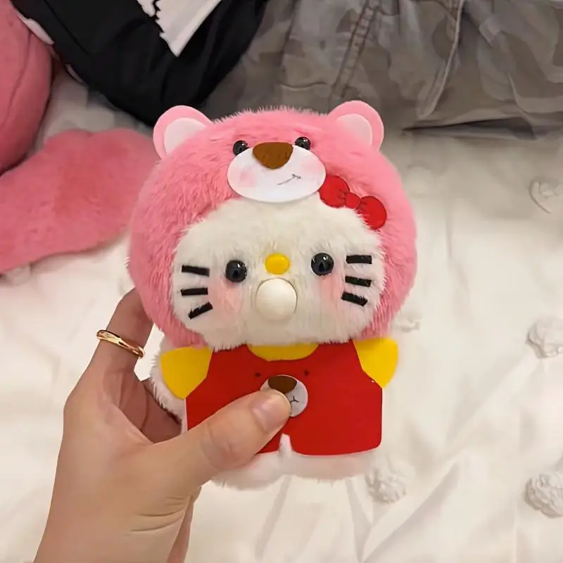 

Kawaii Hello Kitty Blowing Bubbles Diy Toy 2023 Sanrio Kt Cat Plush Toy Squeaky Patrick Star Spongeboed Small Doll Pendant Diy