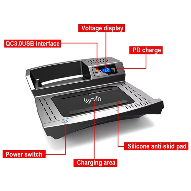 Автомобильное беспроводное зарядное устройство для телефона Chevrolet Malibu 2016-2023