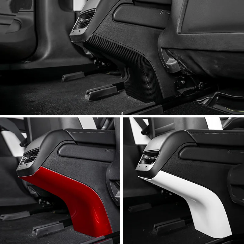 

Car interior accessories For Tesla Model 3 rear exhaust vent kick plate carbon fiber texture modification accessories ABS