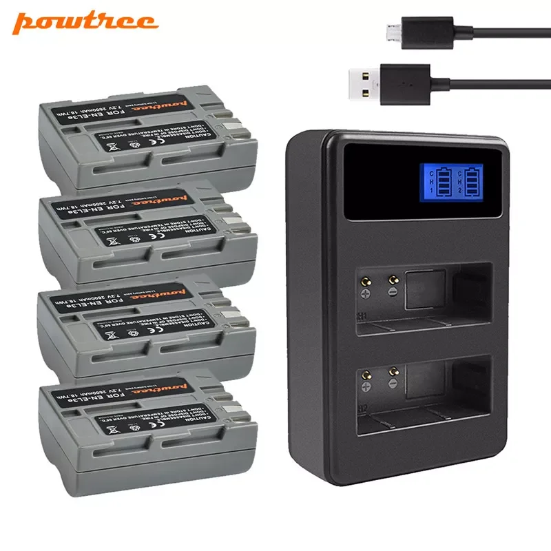 

7.2V 2600mAh EN-EL3e EN EL3e EL3a ENEL3e Camera Battery + LCD Dual Charger for Nikon D300S D300 D100 D200 D700 D70S D80
