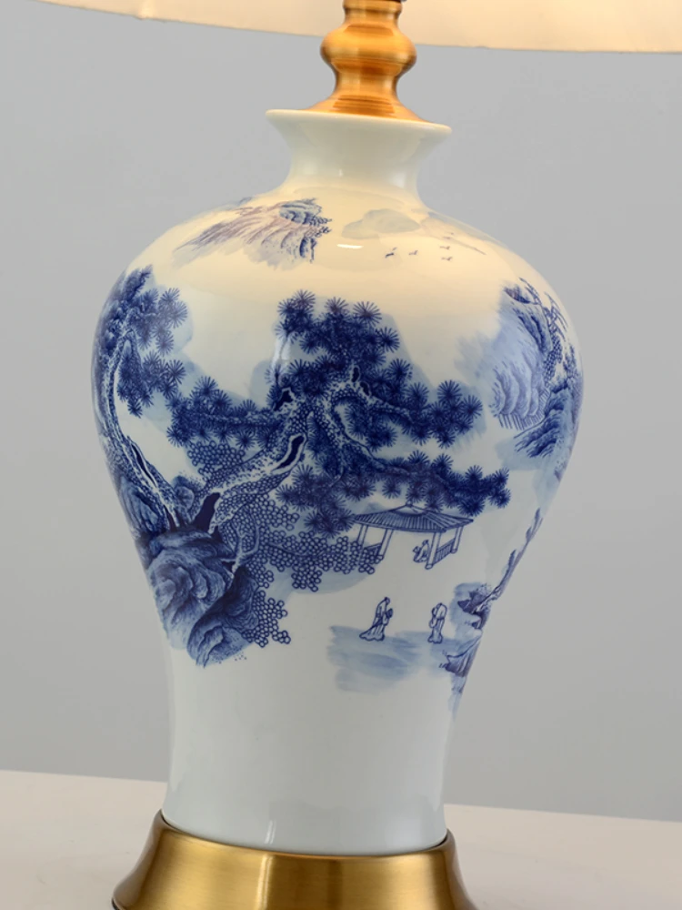 Настольная лампа прикроватная для спальни китайская креативная настольная в